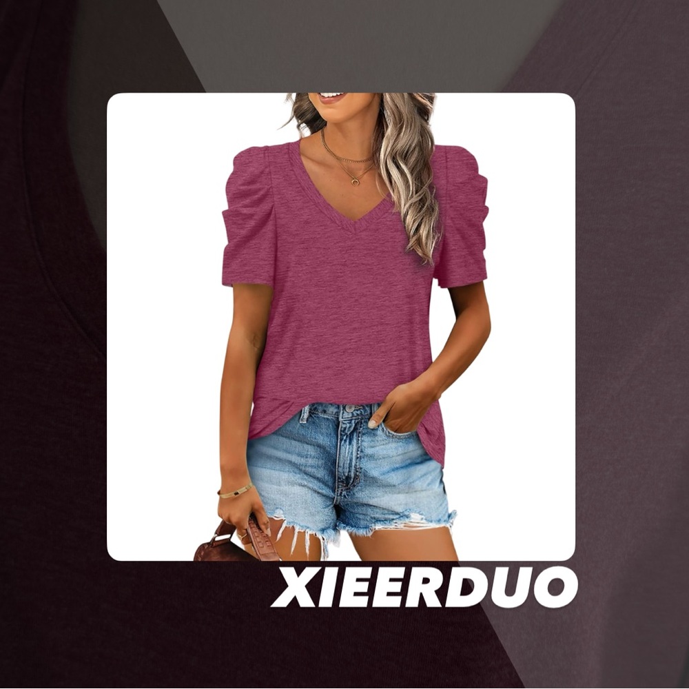 NWOT Xieerduo Puff Sleeve Tee Shirt
